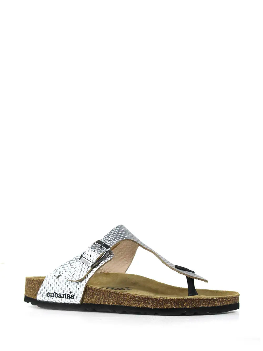 Sandália Alice em Pele Texturizada Prata