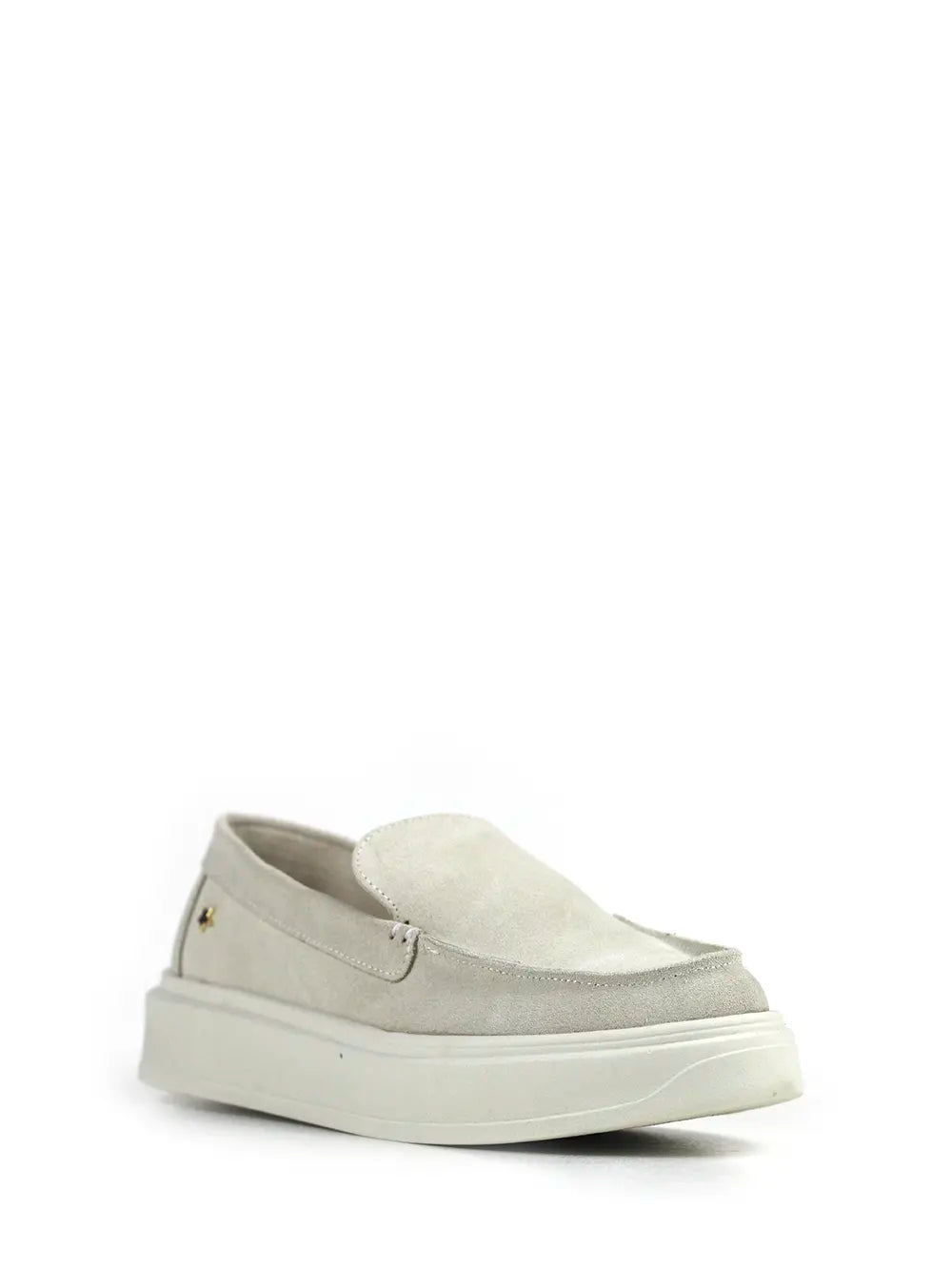 Mocasín de Ante Blanco y Suela Voluminosa