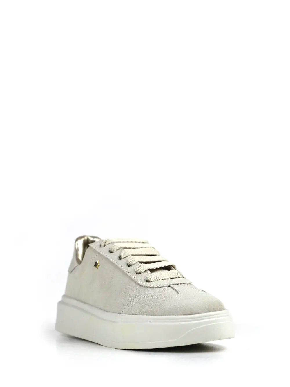 White Suede Trainers with Chunky Sole