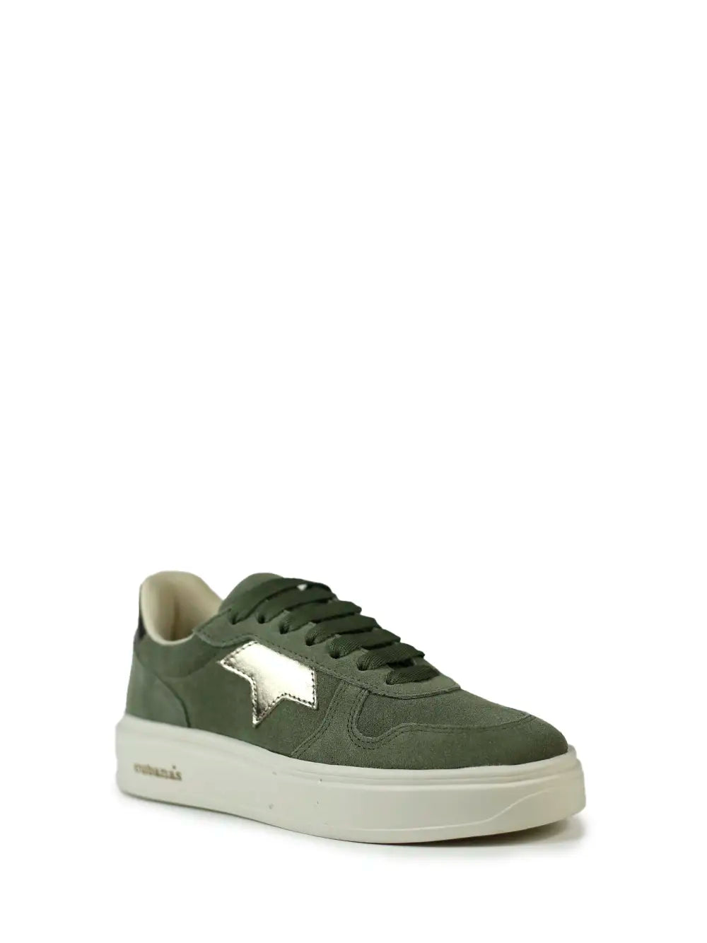 Zapatillas de Ante Verde y Suela Voluminosa