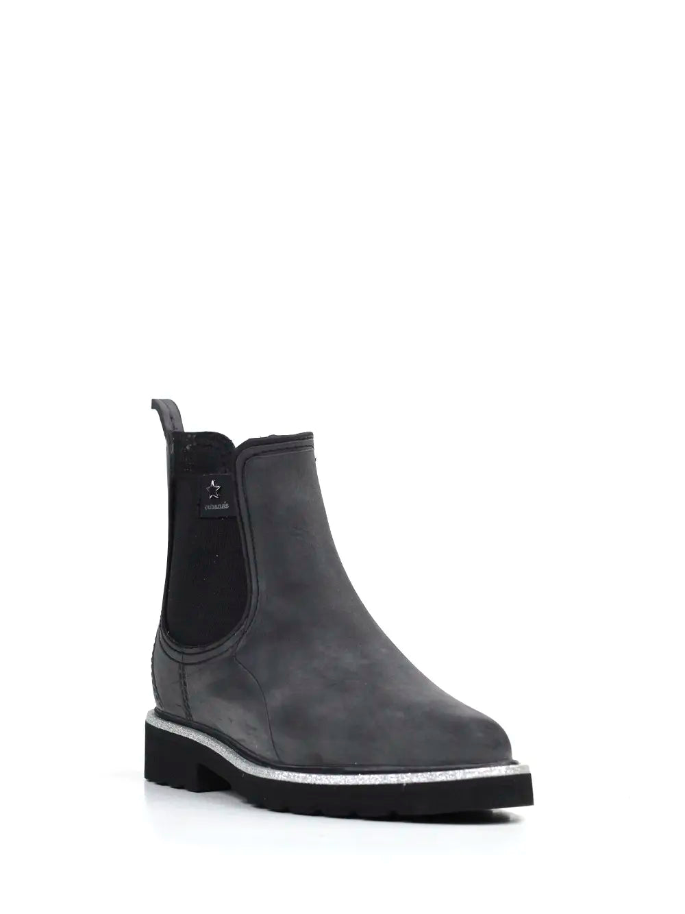 Galocha Preta com Pormenor de Glitter Prata