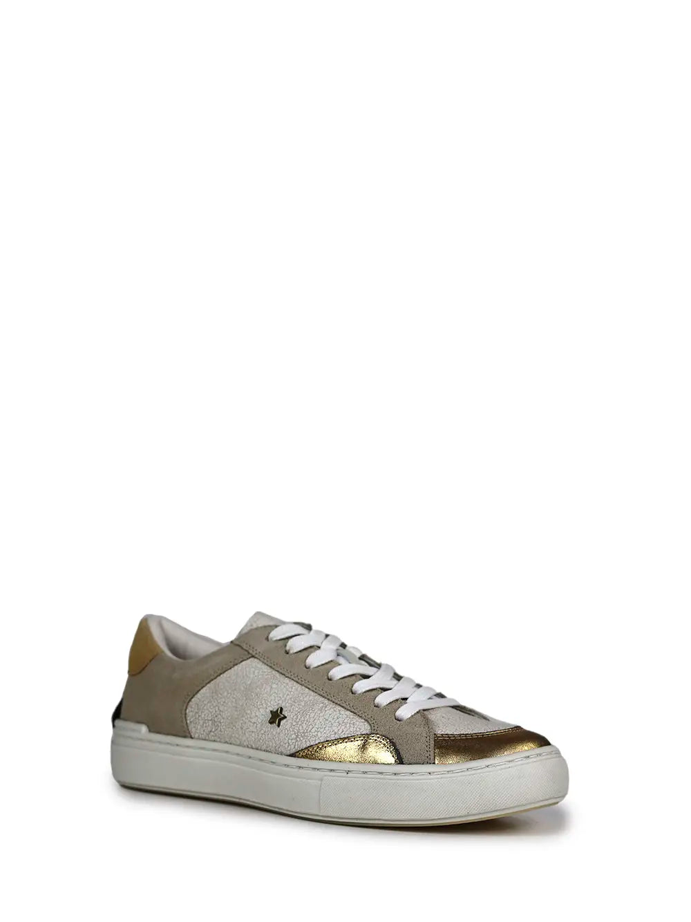 Zapatillas de Piel Blancas y Doradas