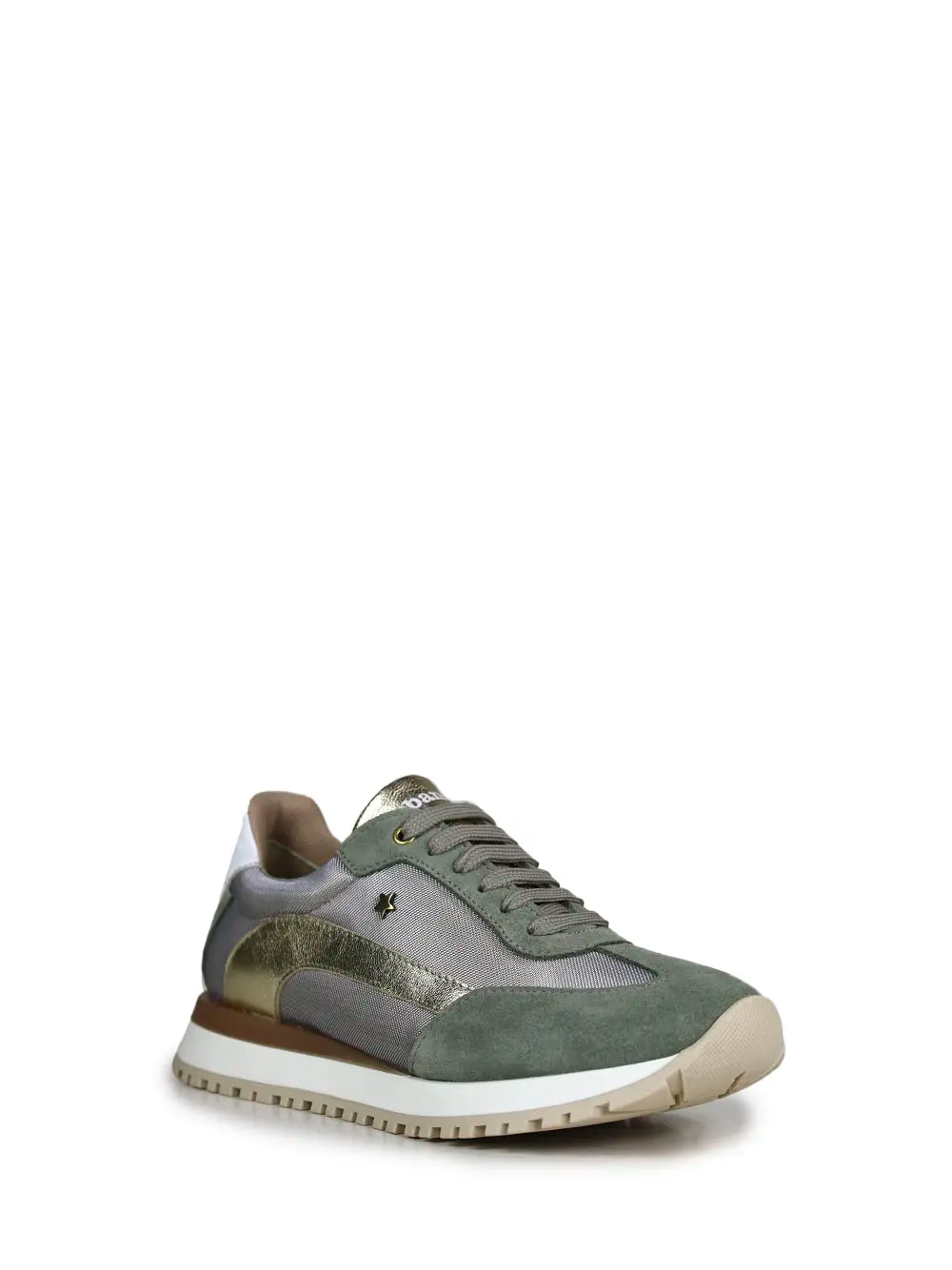 Green Suede and Elastic Sneakers