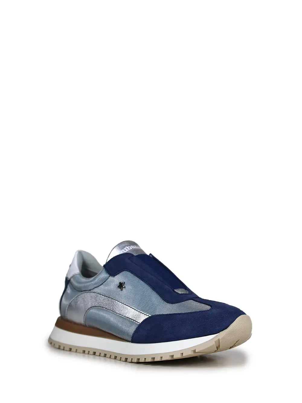 Blue Suede Trainers with Elastic