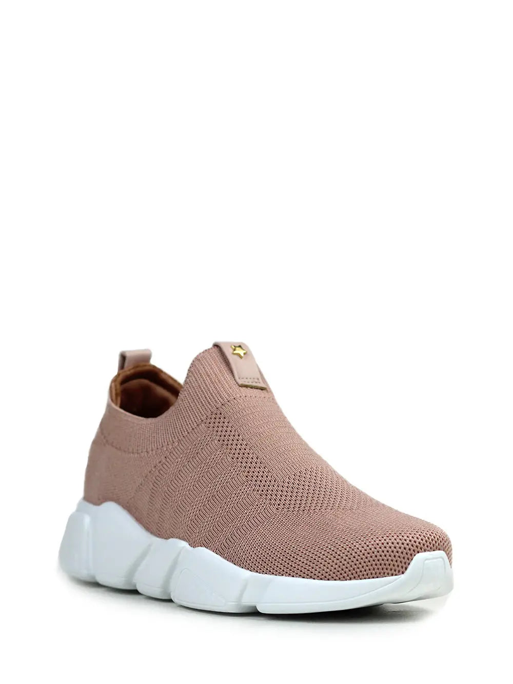 Zapatillas beige de tela con suela gruesa