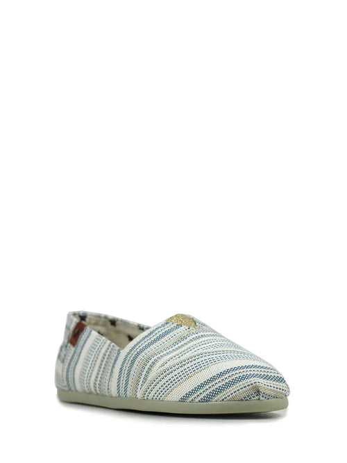 Stoff-Espadrilles mit blauen Streifen