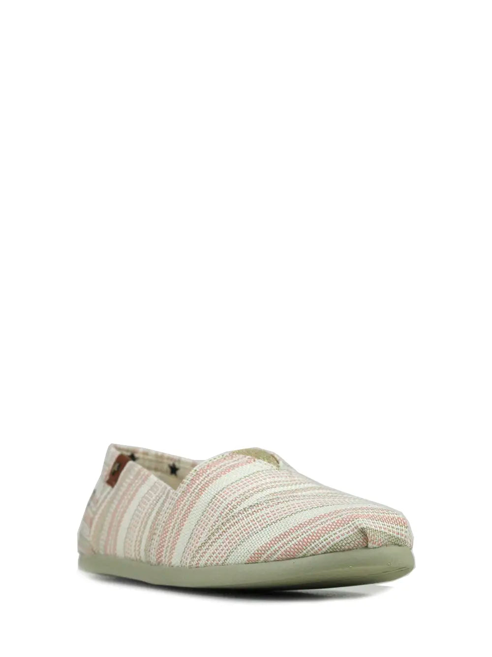 Striped Fabric Slippers in Pink