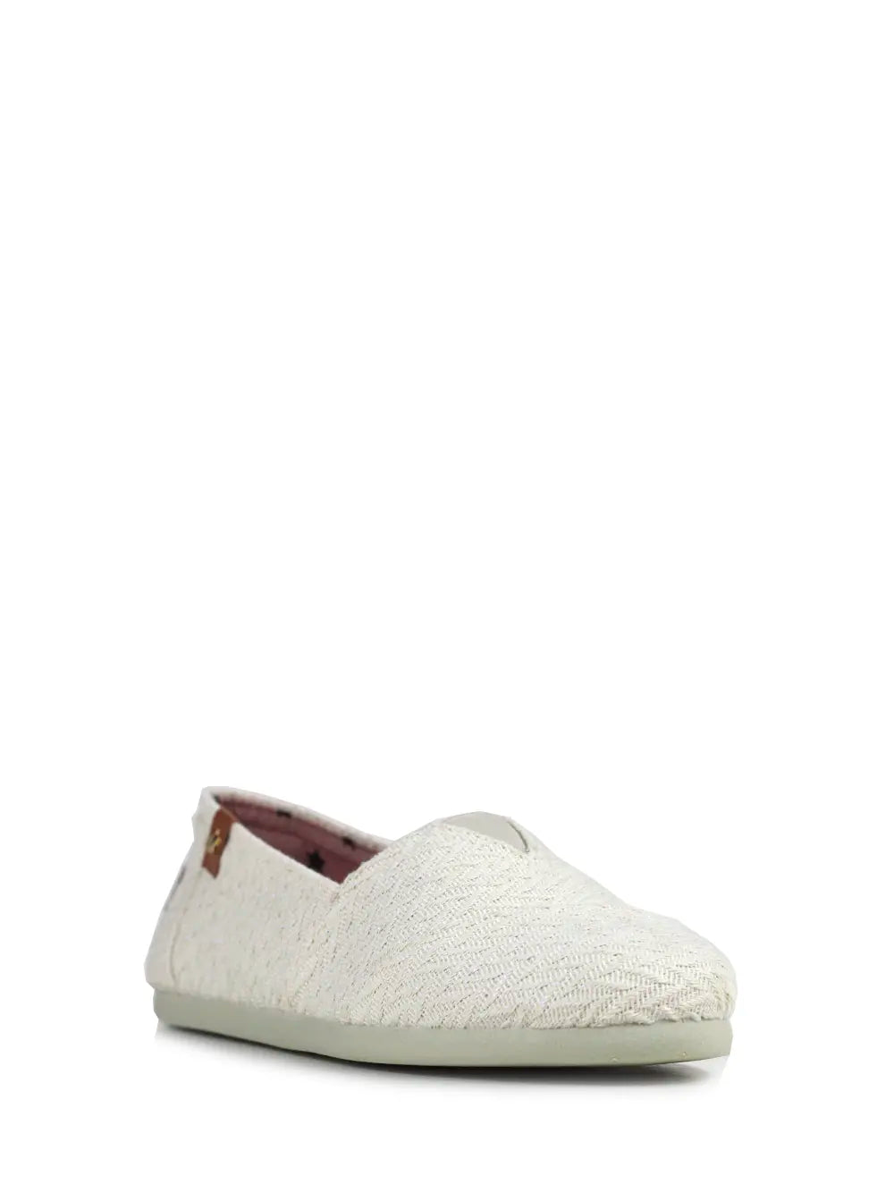 White Textured Fabric Espadrille
