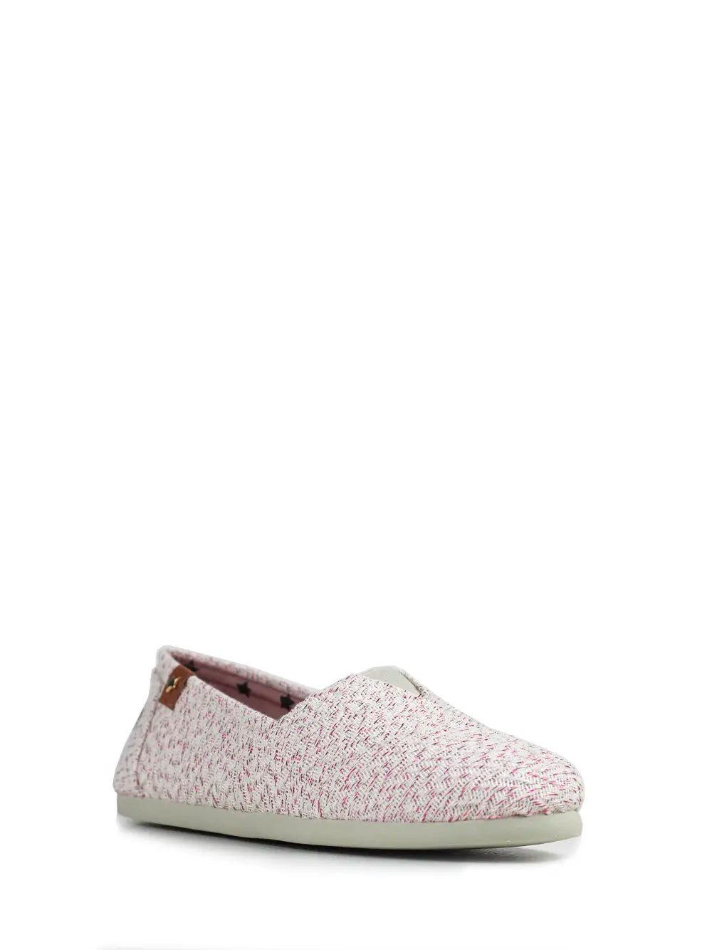 White and Pink Fabric Espadrilles