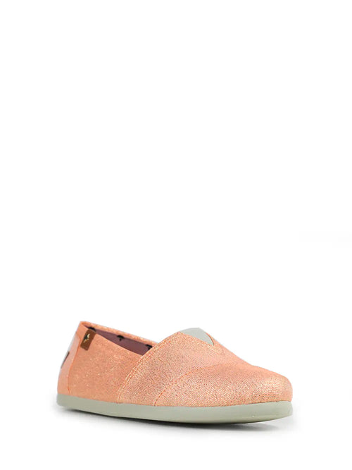 Espadrilles aus orangefarbenem Stoff mit Glitzer