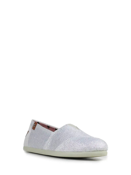 Espadrilles aus silbernem Stoff mit Glitzer