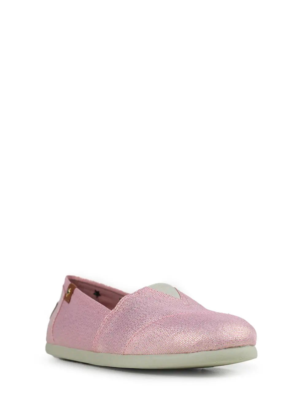 Pink fabric espadrille with glitter