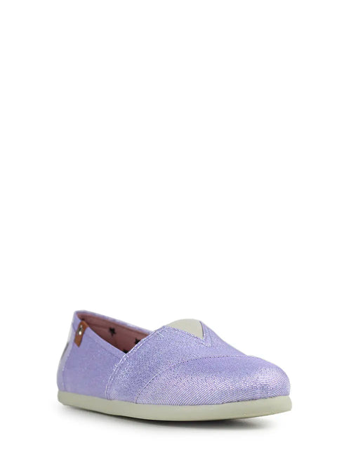 Espadrilles aus lila Stoff mit Glitzer