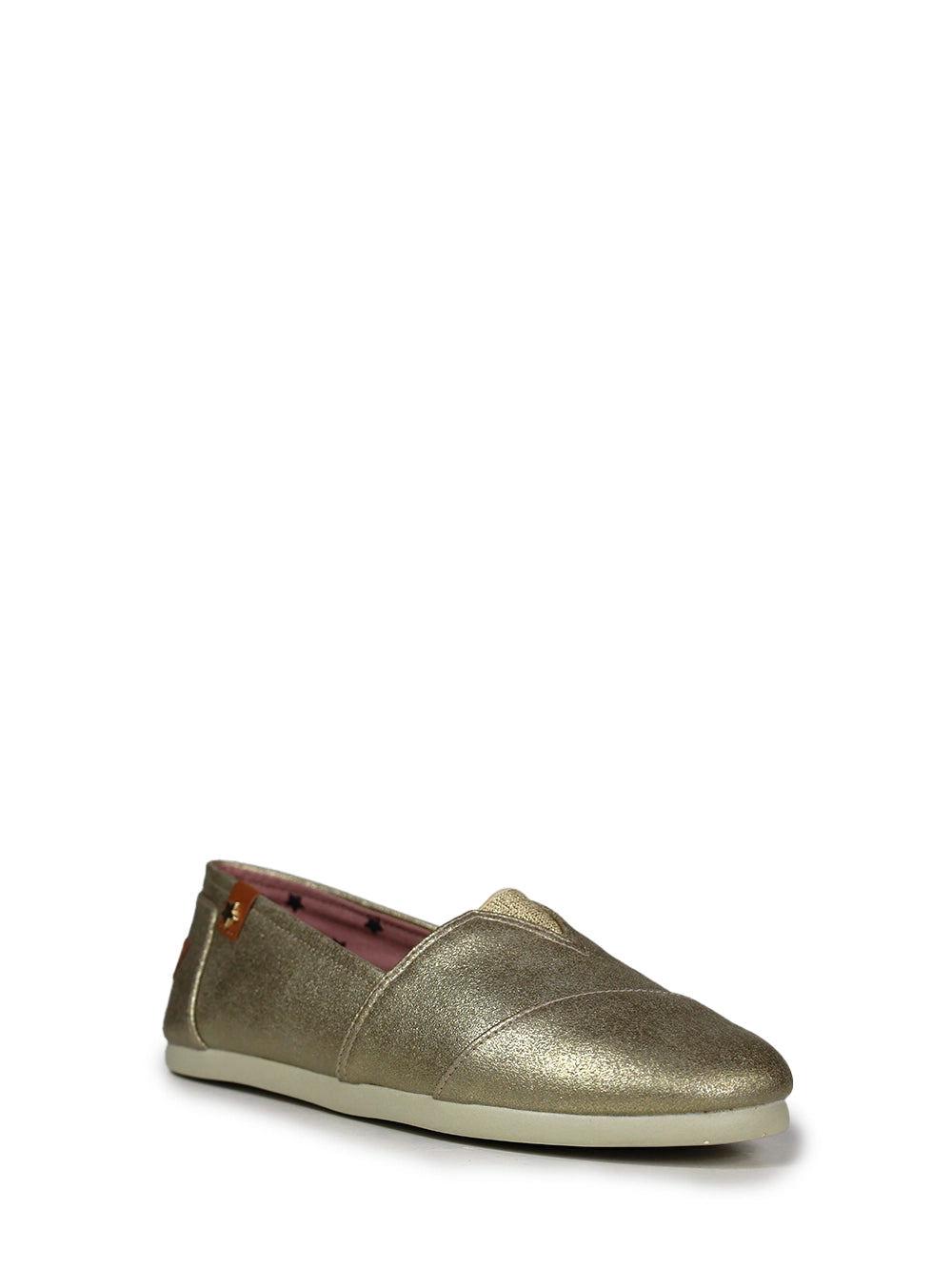 Espadrilles en tissu doré
