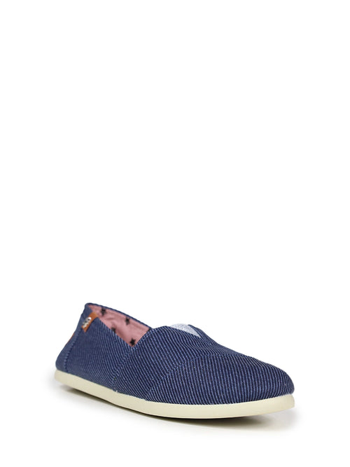 Blue Fabric Striped Espadrille