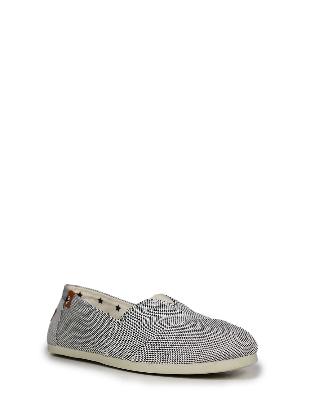 Espadrilles pour hommes en tissu noir et blanc
