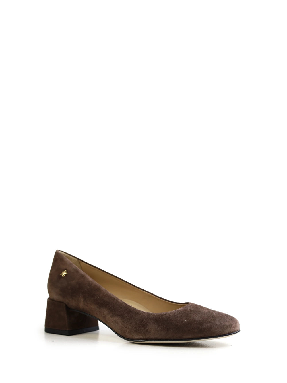 Scarpin em Camurça Castanha e Salto Bloco