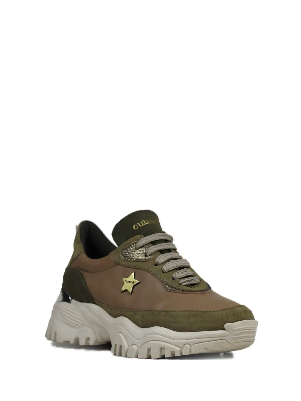 Zapatillas de Piel Camel y Ante con Suela Track