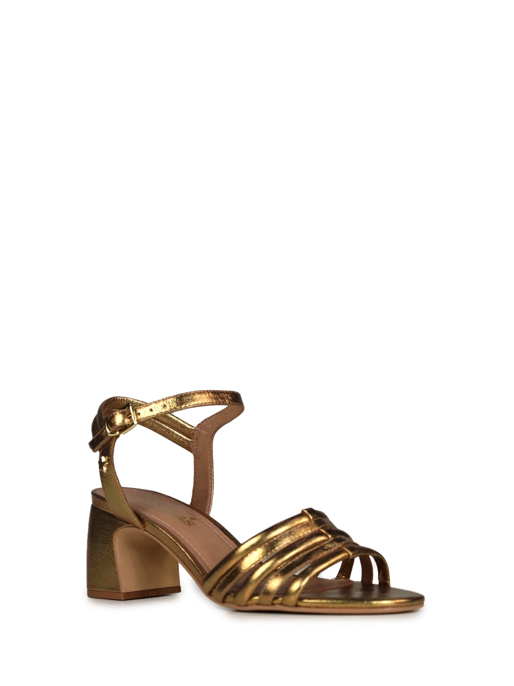 Gold Leather Sandal with Straps