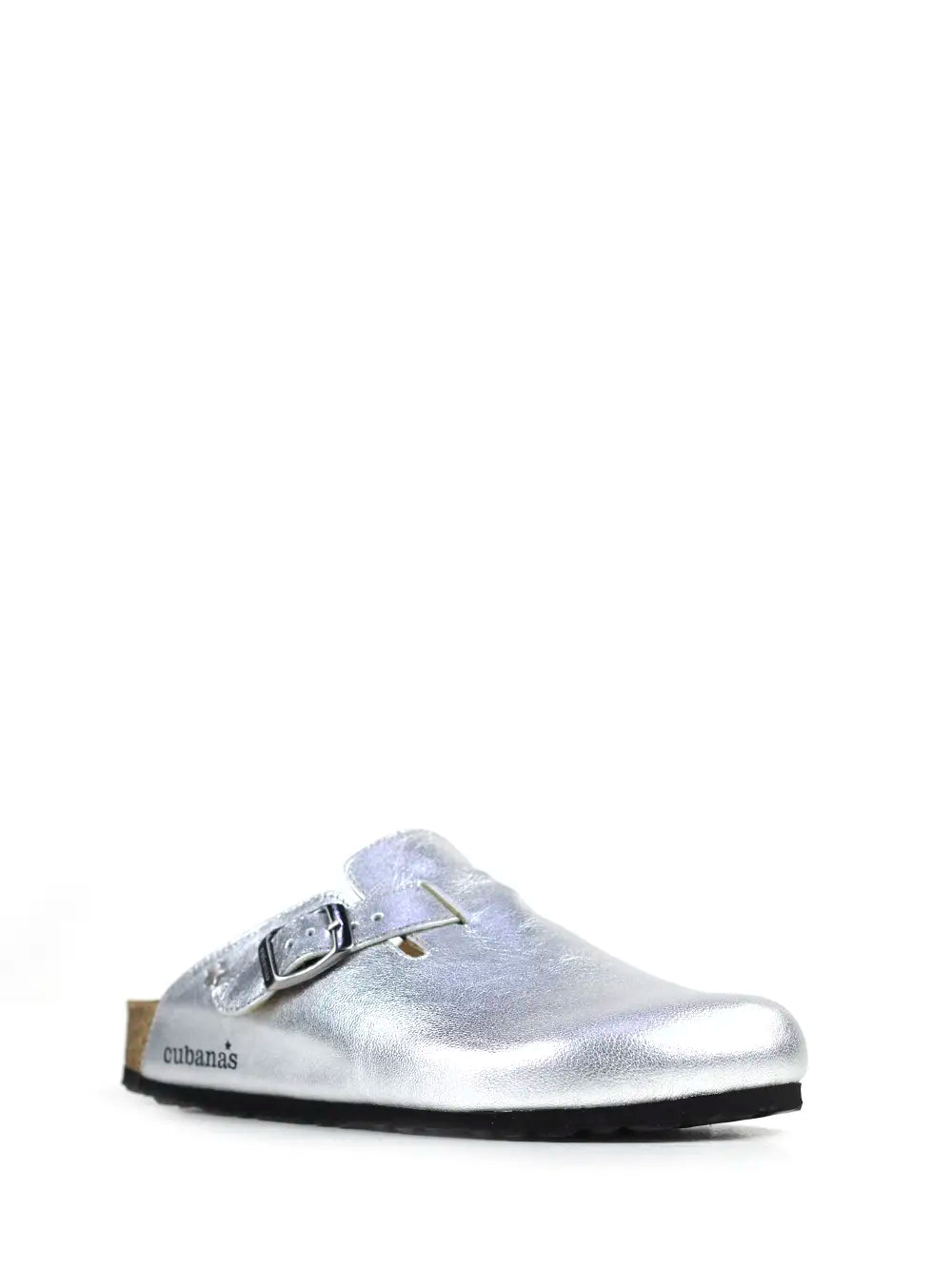Maria Sandal in Silver Leather