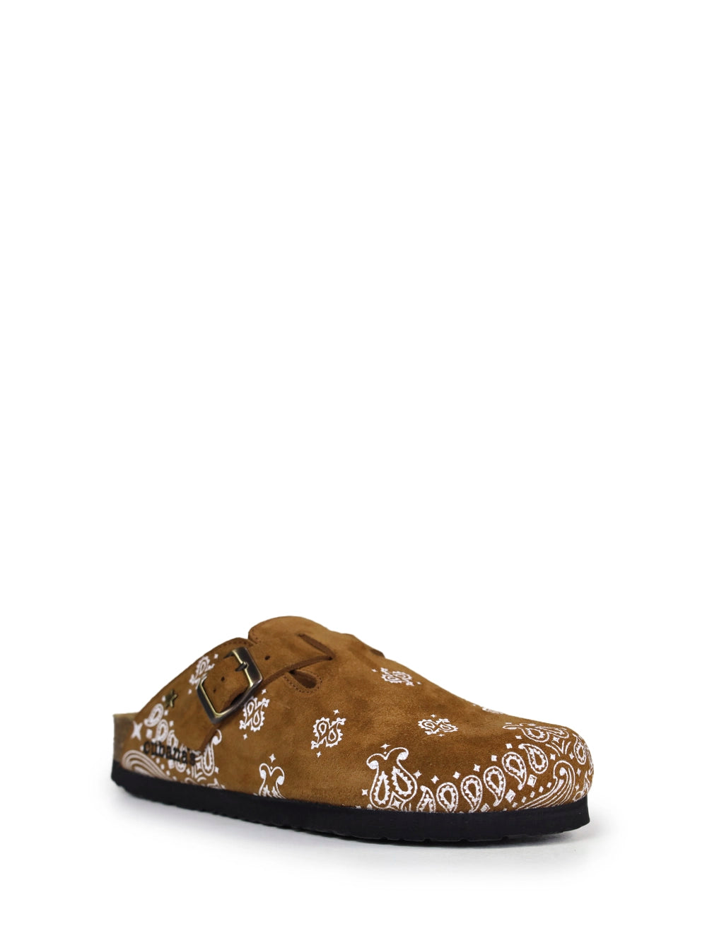 Sandalo Maria in camoscio marrone e fantasia Paisley
