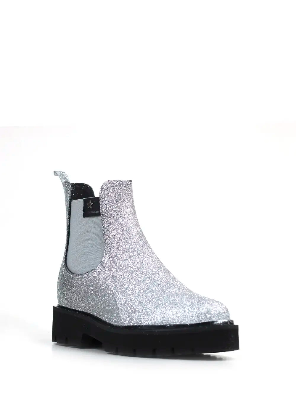 Galocha em PVC Prateado com Glitter