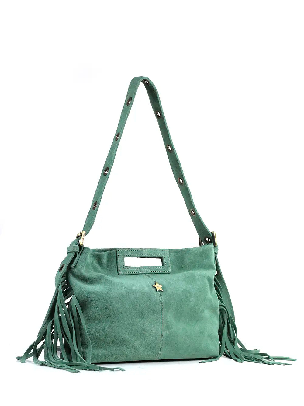 Mala em Camurça Verde e Franjas