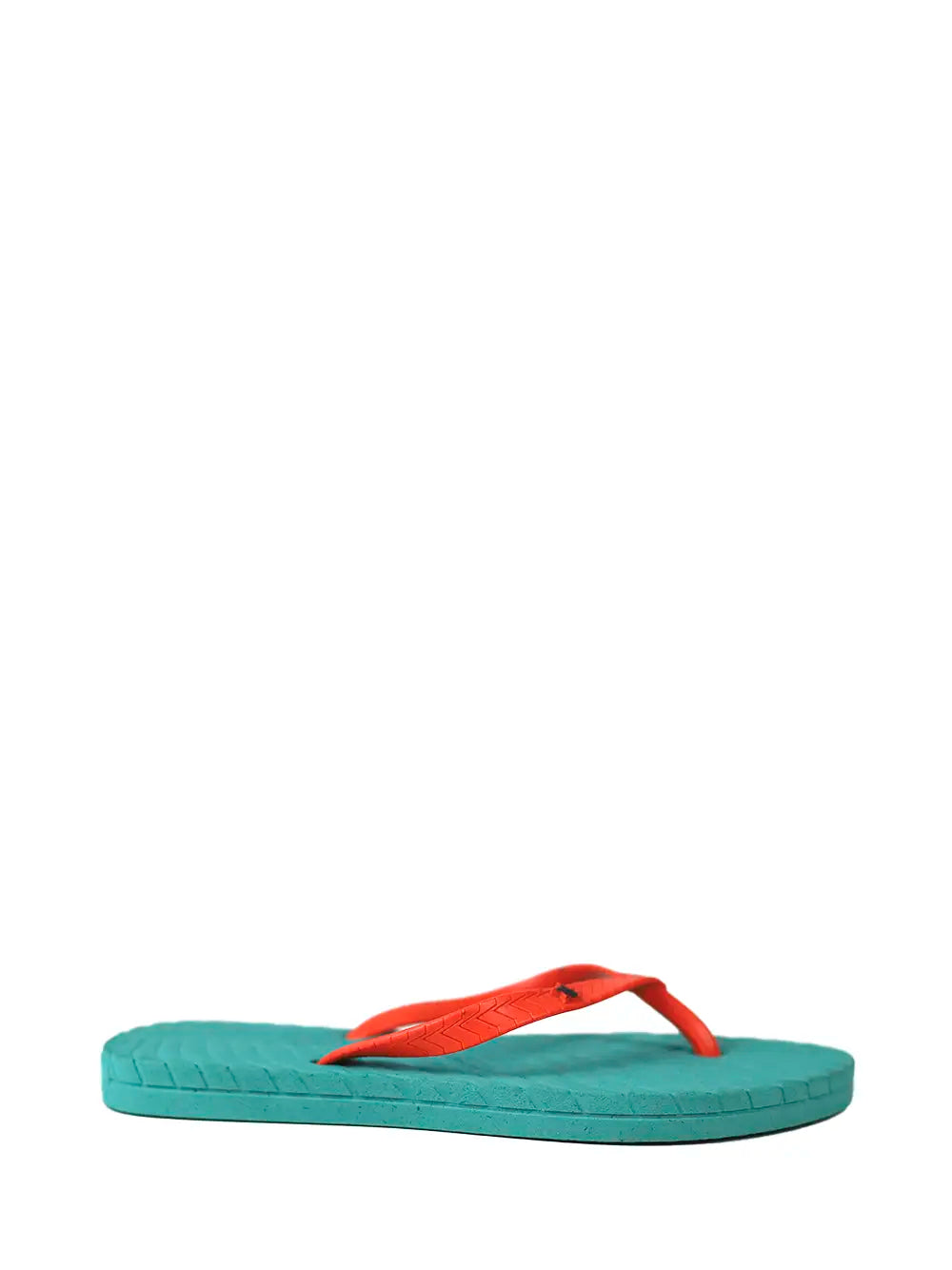 Green Slippers with Orange Stripes