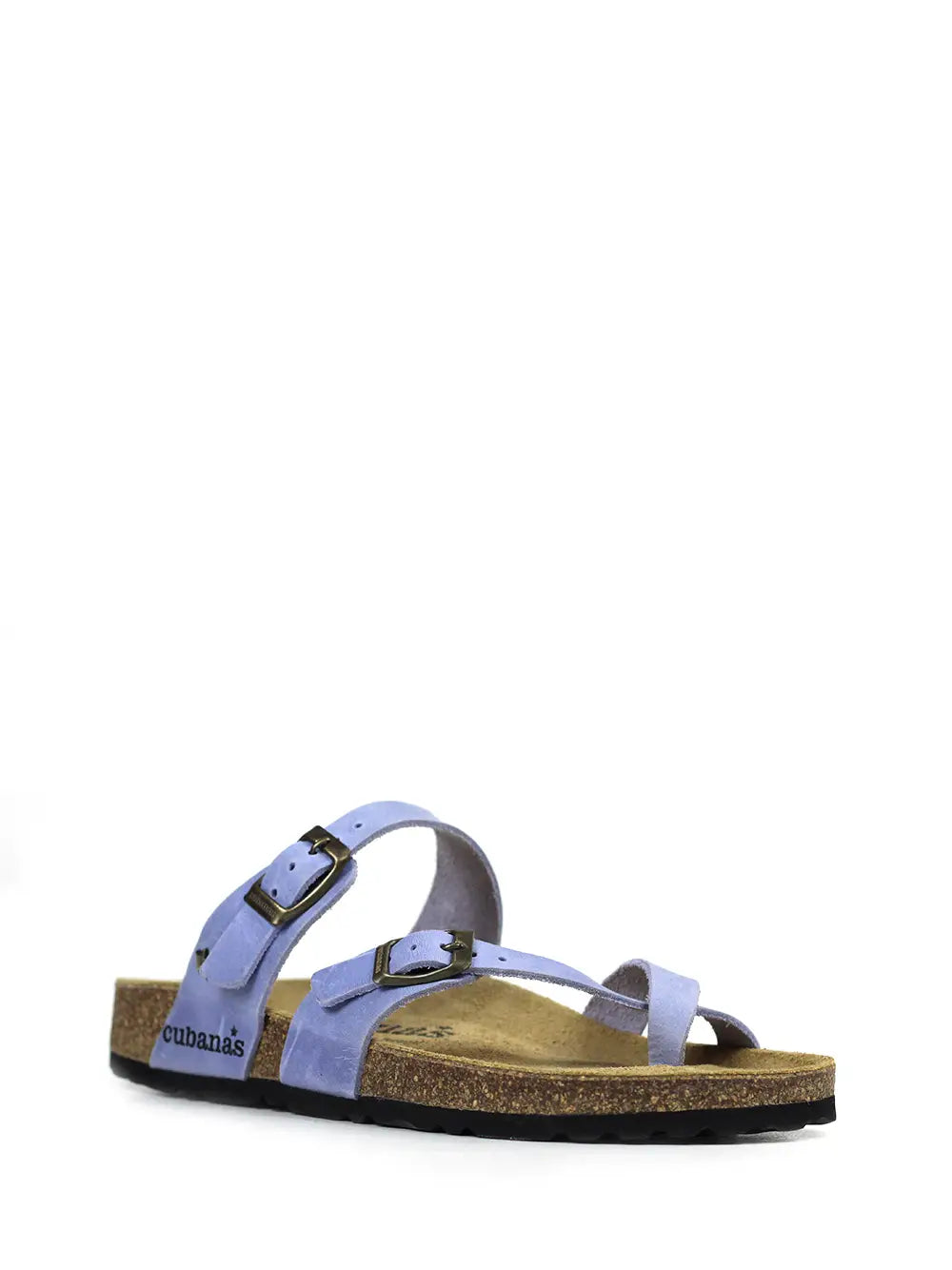 Sandale Nazaré en Cuir et Lanières Bleu
