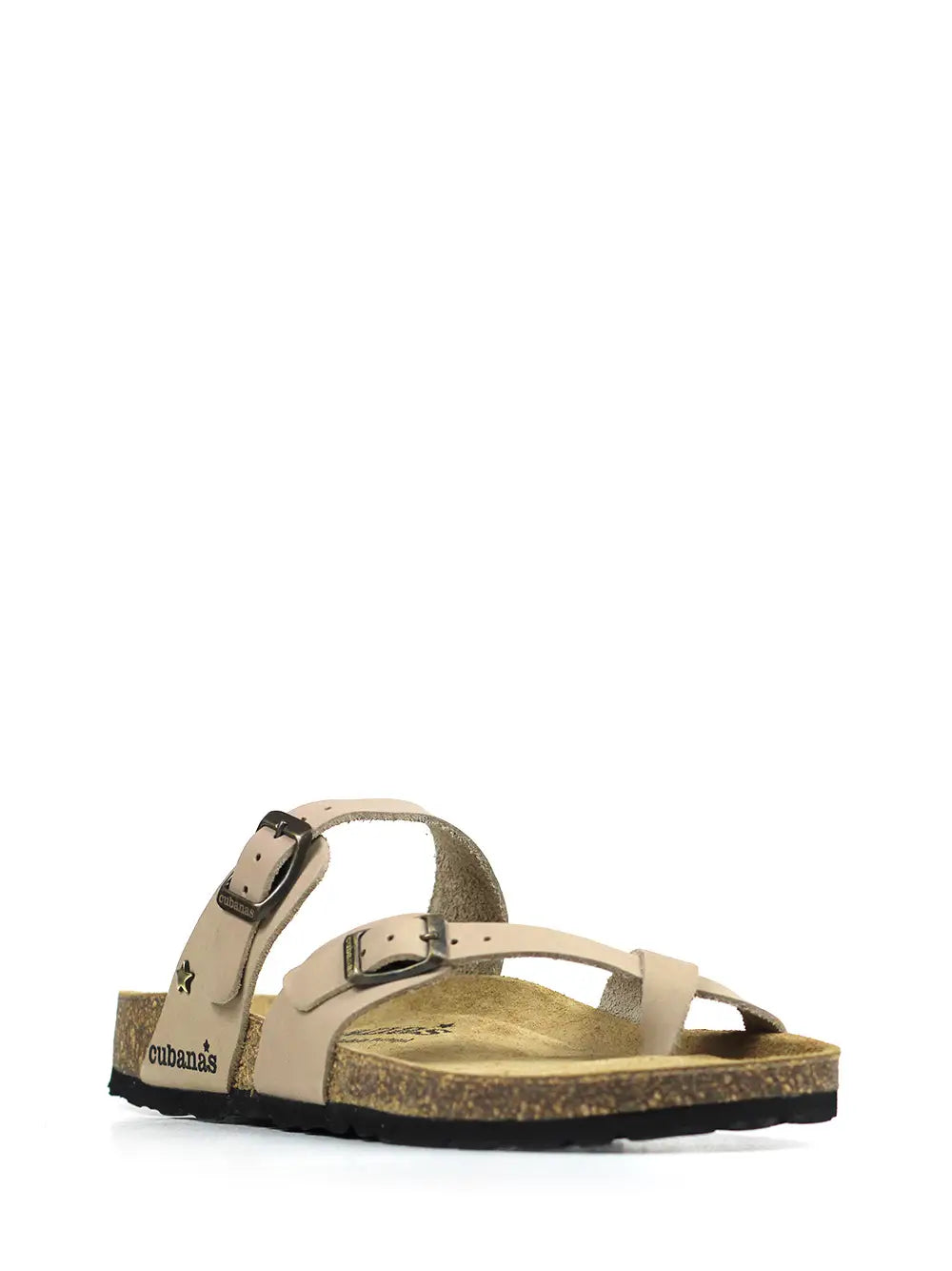 Beige Leather Nazare Sandals with Straps