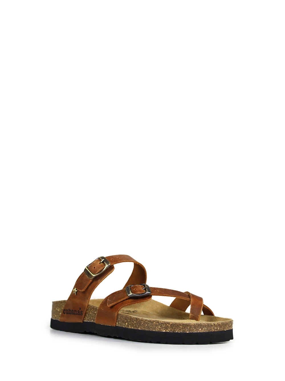 Sandalia Nazaré de Piel Camel con Tiras