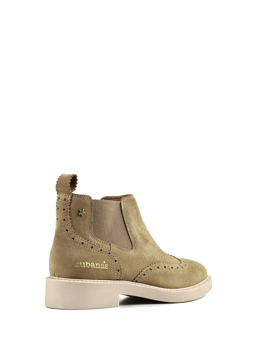 Beiger Wildlederstiefel mit beiger Sohle