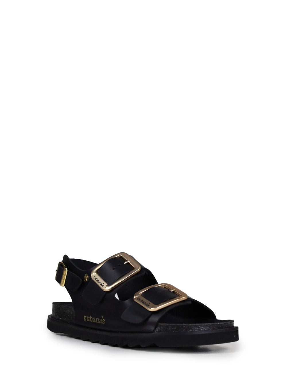 Black Olívia Leather Sandals