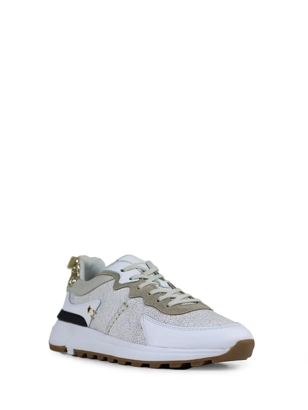 Zapatillas de Piel Blancas con Detalle de Purpurina