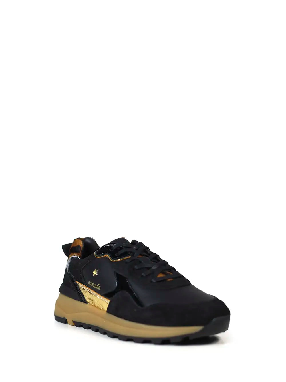 Zapatillas negras de piel
