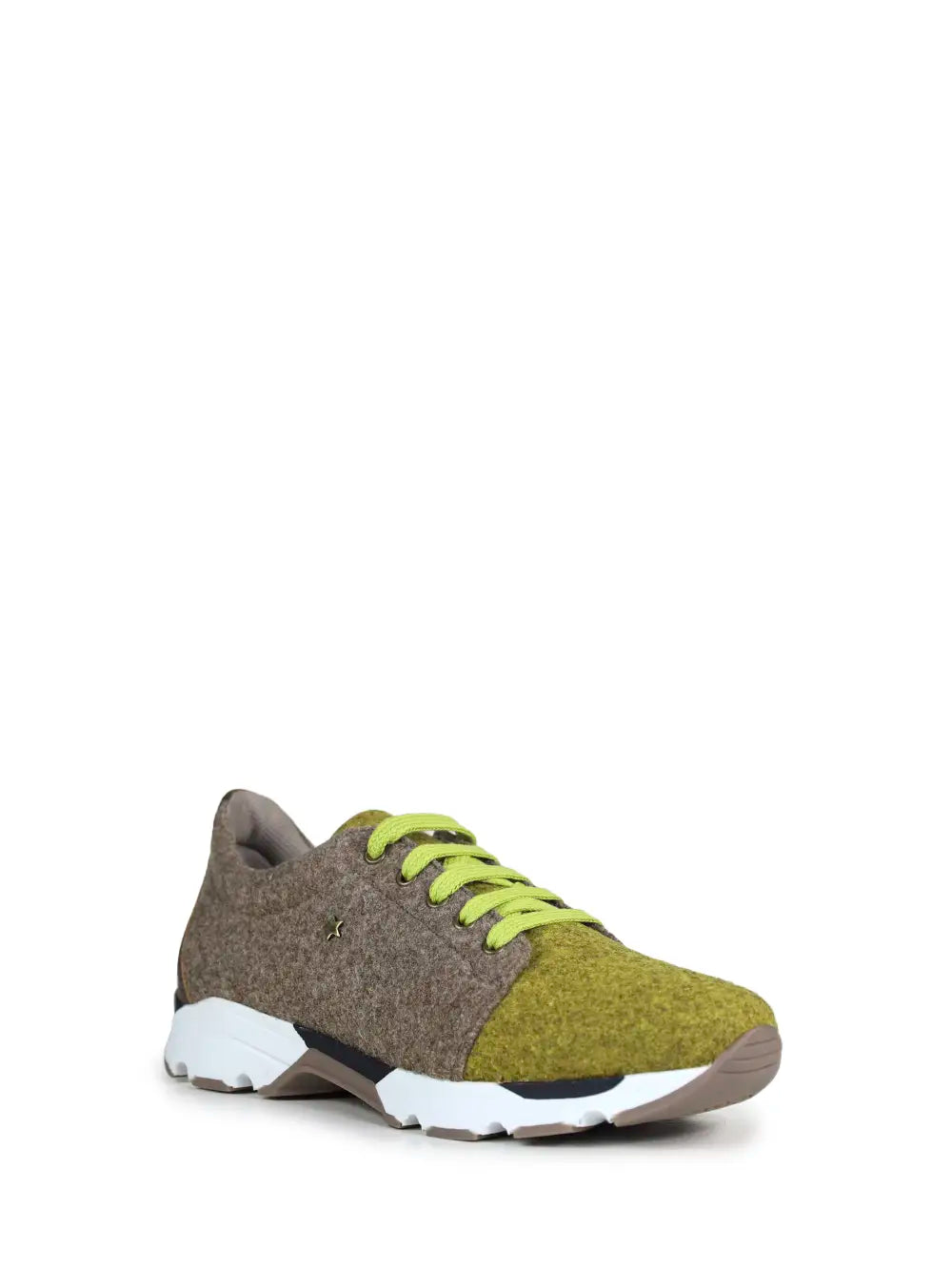 Yellow and Beige Burel Sneakers