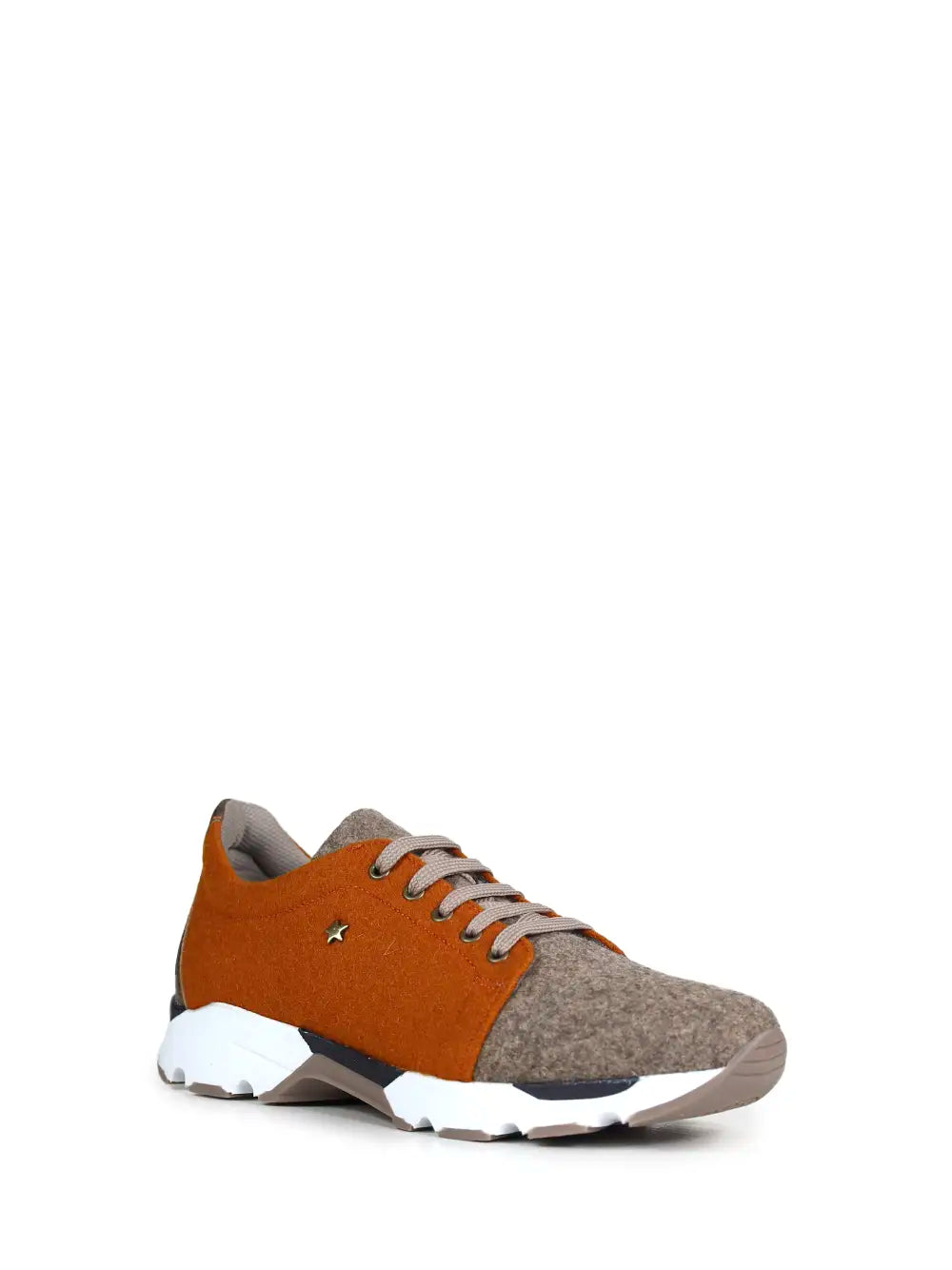 Orange and Beige Burel Sneakers