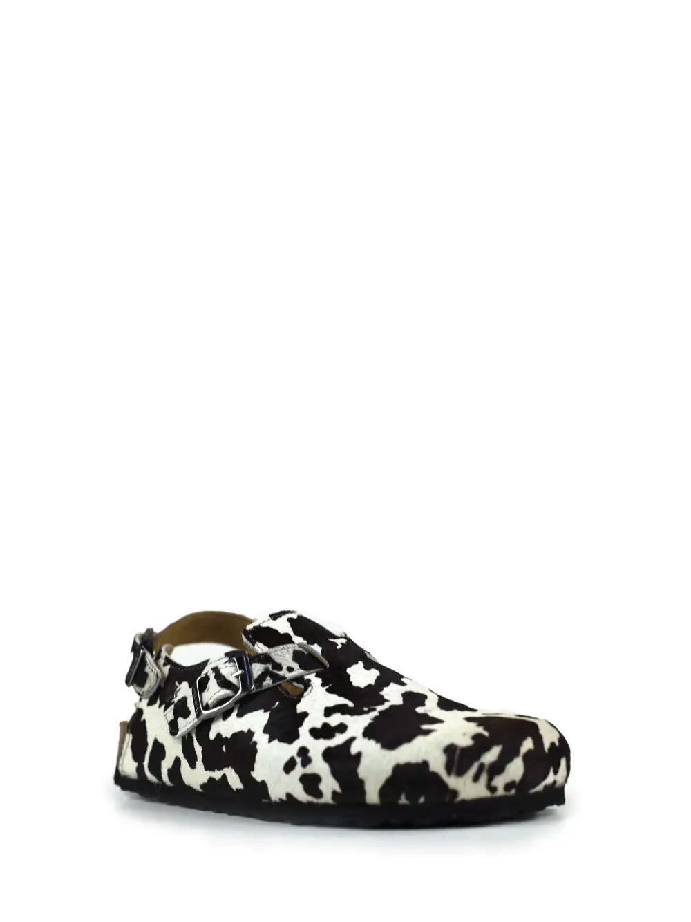 Sandalia Sofía de estampado animal de vaca