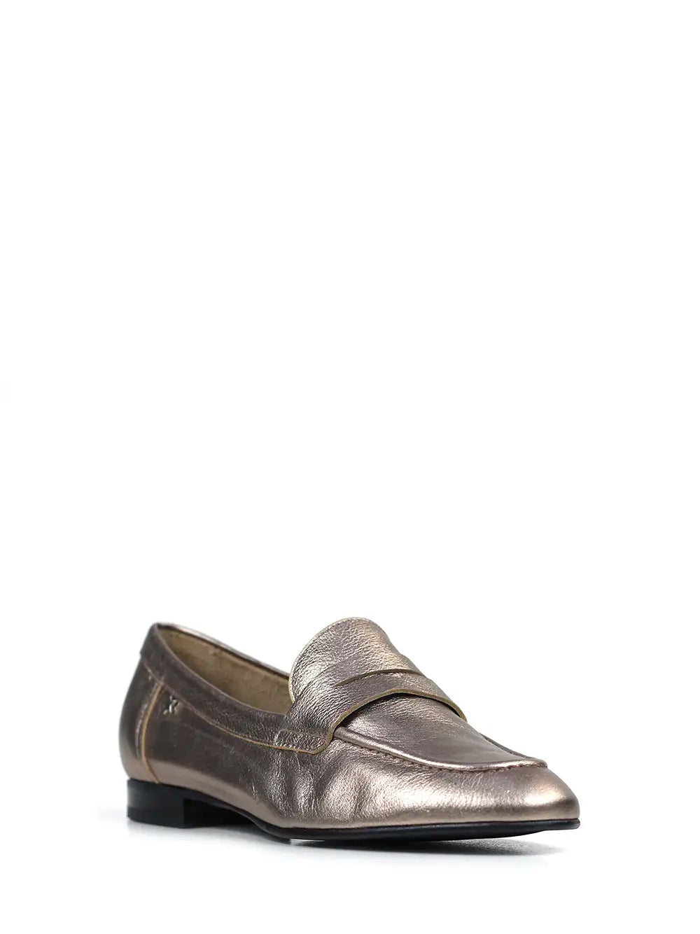 Mocassin En Cuir Doré