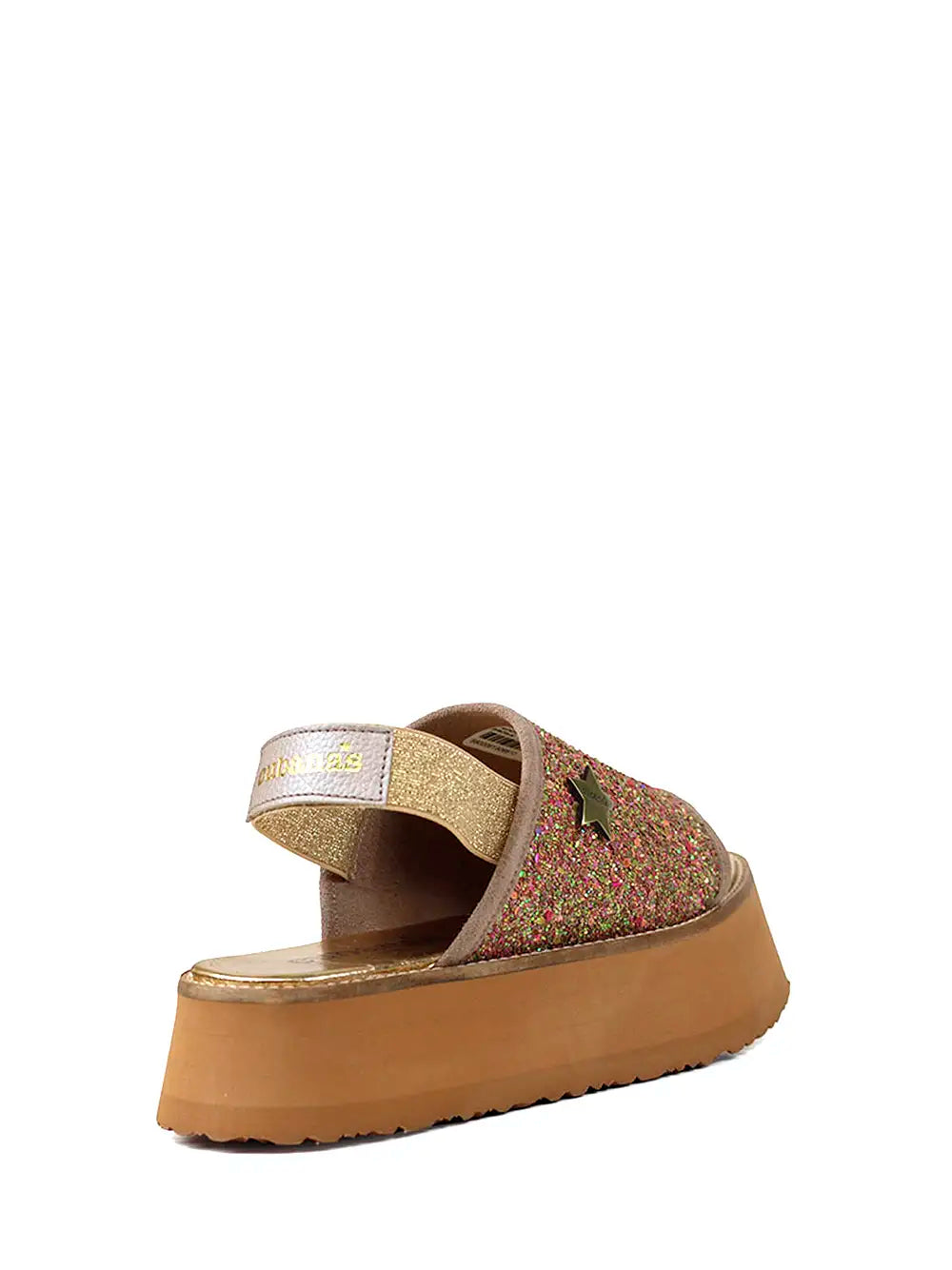 Brown Glitter Platform Sandals