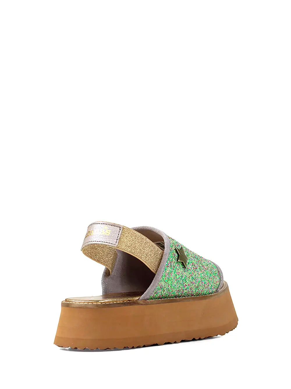 Green Glitter Platform Sandals