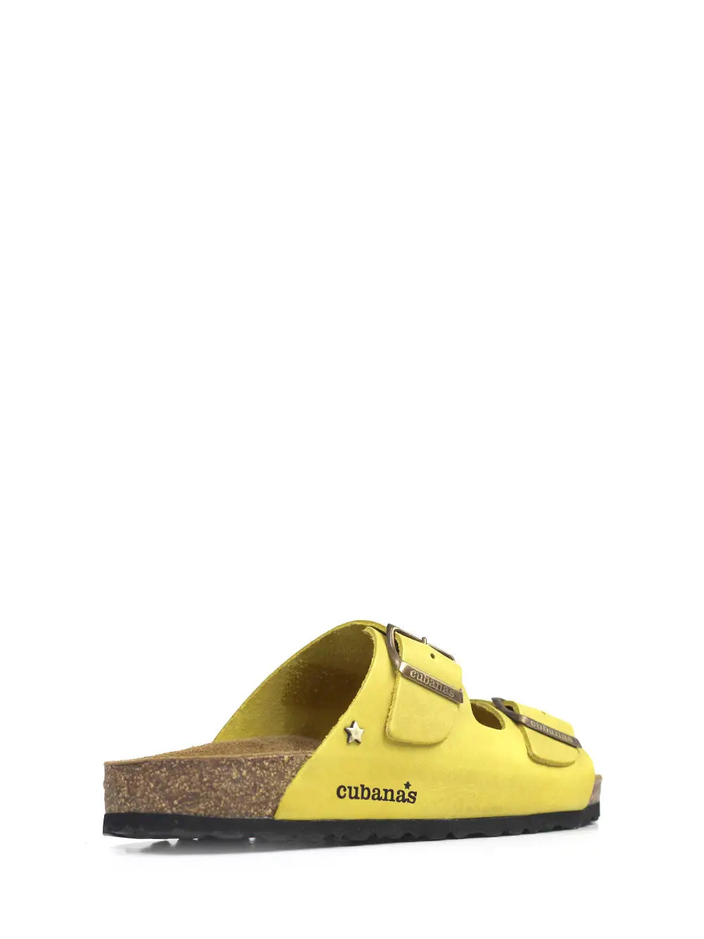 Amalia Sandal in Yellow Leather with Two Straps