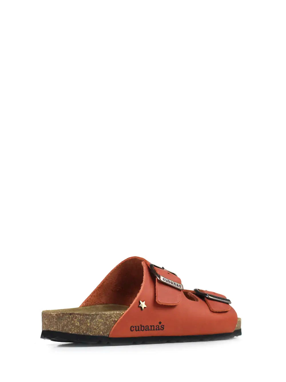 Amalia Sandal in Orange Leather with Two Straps