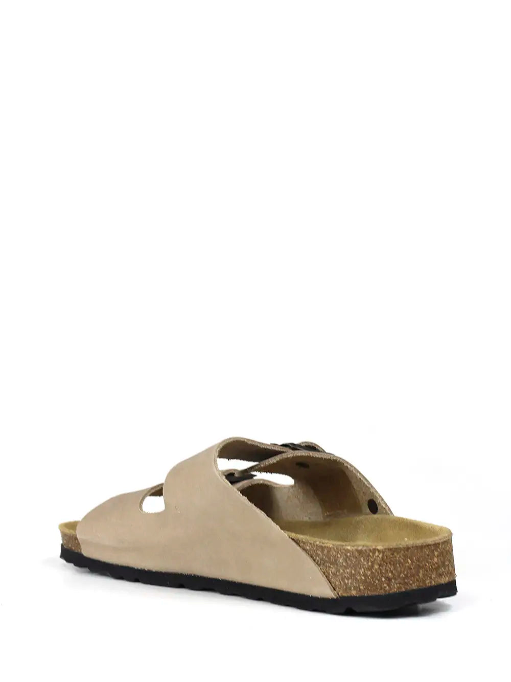 Sandália Homem em Pele Beige com Duas Tiras