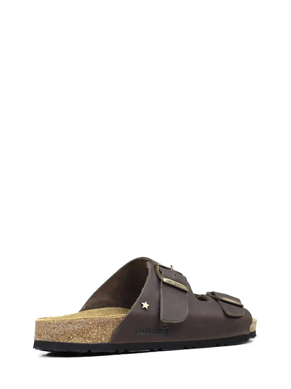 Sandália Homem em Pele Castanha com Duas Tiras