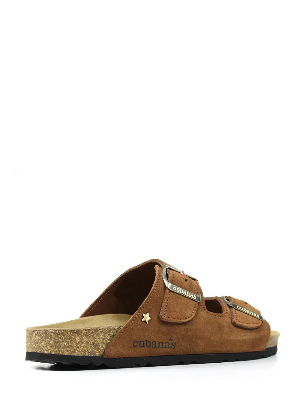 Sandália Amália em Camurça Castanha com Duas Tiras