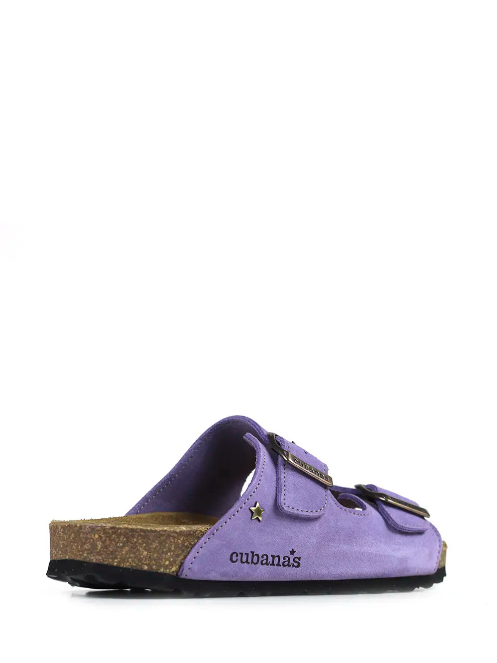 Amalia Purple Suede Sandals with Two Straps