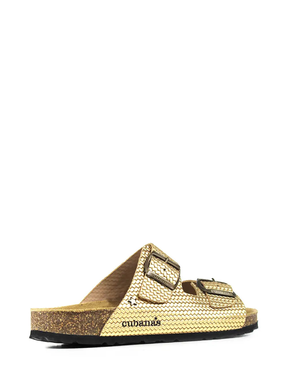 Amalia Sandal in Gold Leather with Two Straps