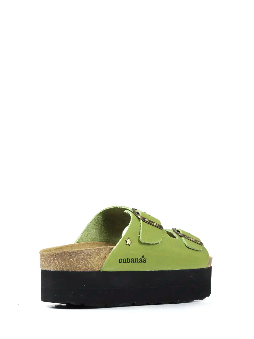 Sandália Amália em Pele Verde e Plataforma