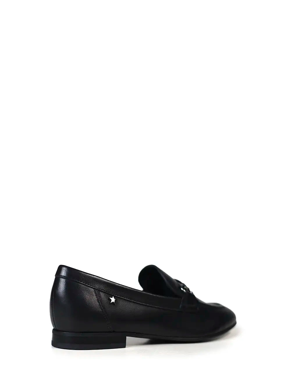 Black Leather and Metal Loafer